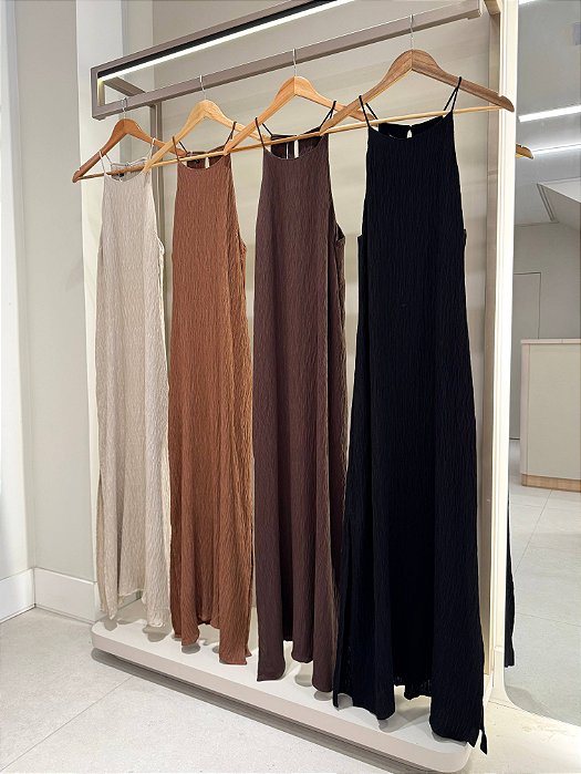 Vestido Longo Texturizado Lilian