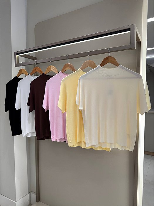 Blusa Tricot Modal Ju Manga Curta