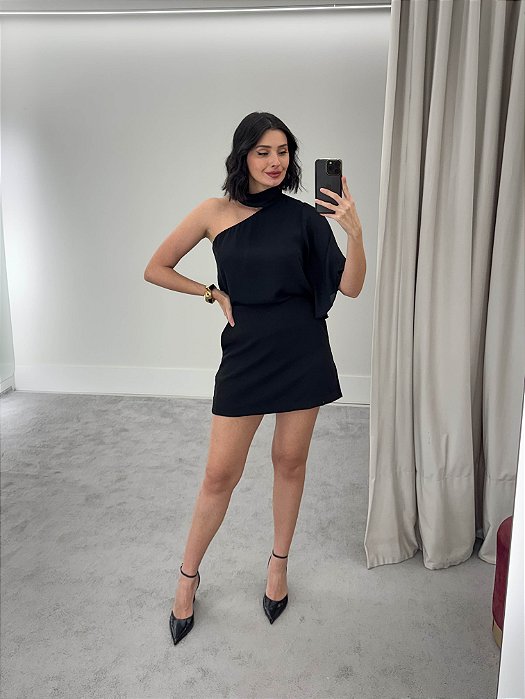 Blusa Chiffon Um Ombro Só Elis