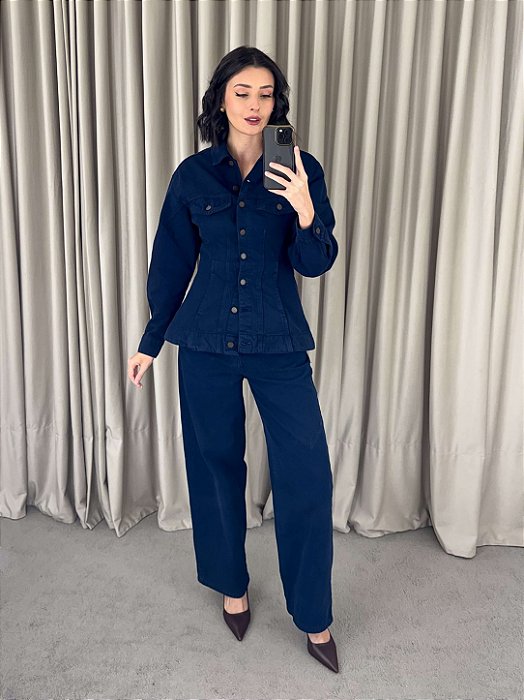 Calça Baggy Jeans Azul Marinho