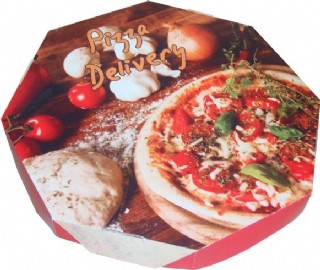 Caixa para Pizza Oitavada 40cm x 4cm - 25 Unidades