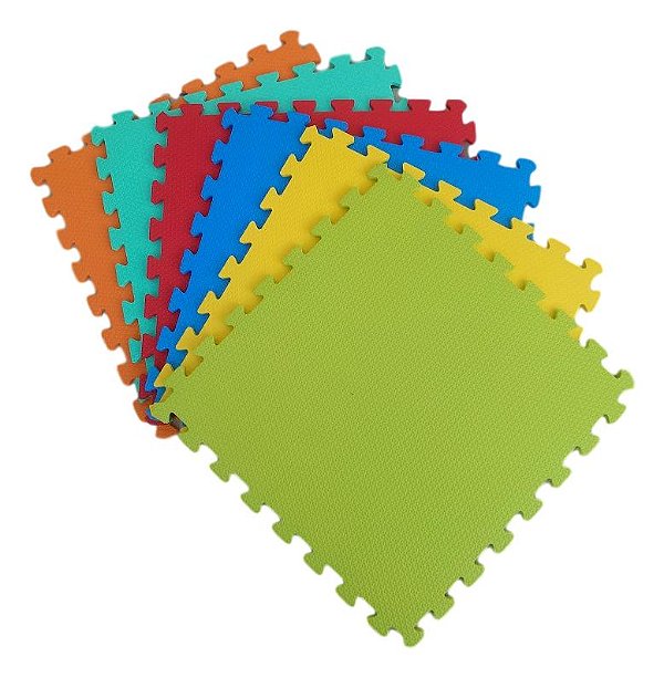 Kit 6 Tatames Tapetes EVA 50x50x1cm 10mm Infantil Bebê