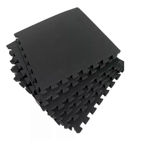 Kit 8 Tatames Tapetes EVA 50x50x1cm 10mm Preto