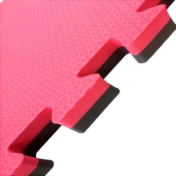 Kit 10 Tatames Tapetes EVA 50x50x2cm Vermelho com Preto