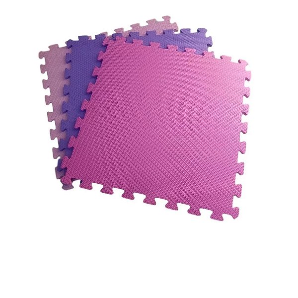 Kit 8 Tatames Tapetes EVA 50x50x2cm 20mm Infantil Bebê Tons de Rosa