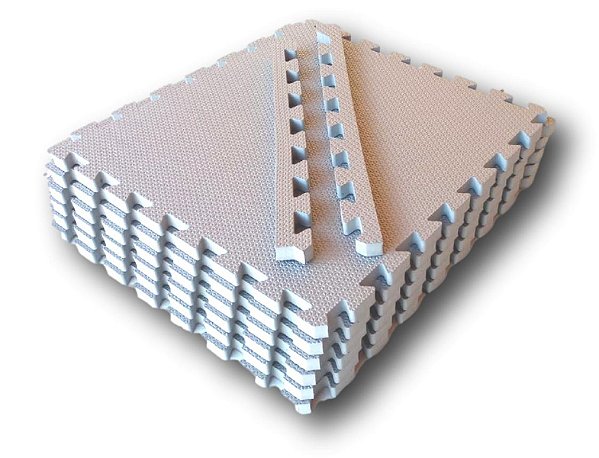 Kit 12 Tatames Tapetes EVA 50x50x1cm 10mm Cinza Claro