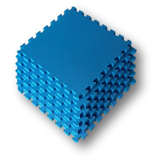 Kit 12 Tatames EVA 50x50x2cm 20mm Azul Royal
