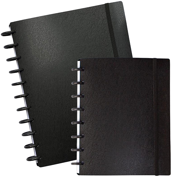 Combo Caderno de Disco 1 Grande + 1 A5 - Basic Black