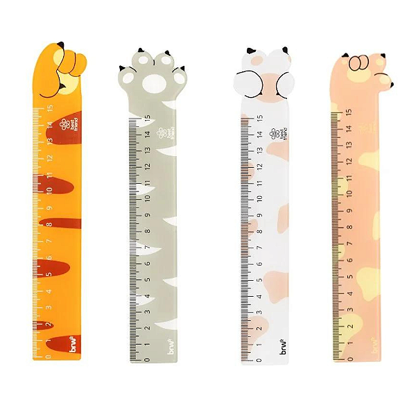 Régua Plástica 15 cm Patinhas Pets - BRW