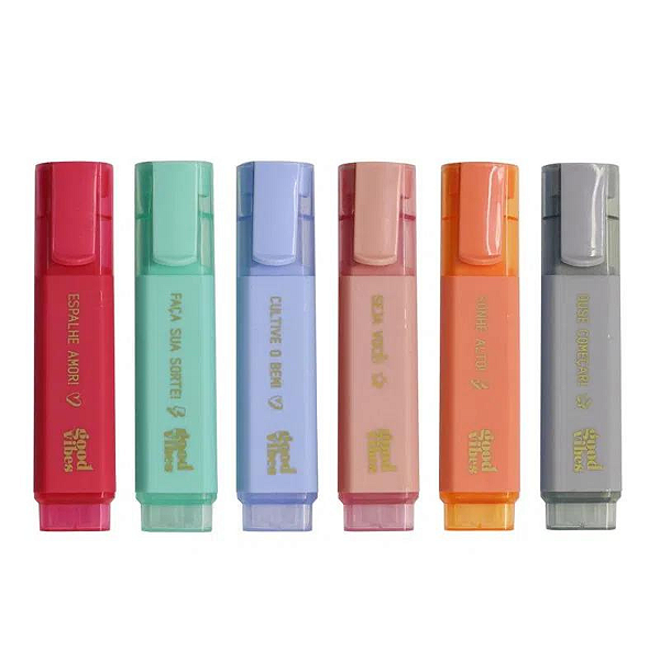 Marca Texto Good Vibes 6 Cores  -  Leonora