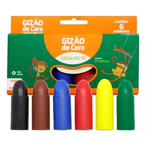 Meu Primeiro Giz de Cera com 6 Cores (Gizão) - Leo&Leo