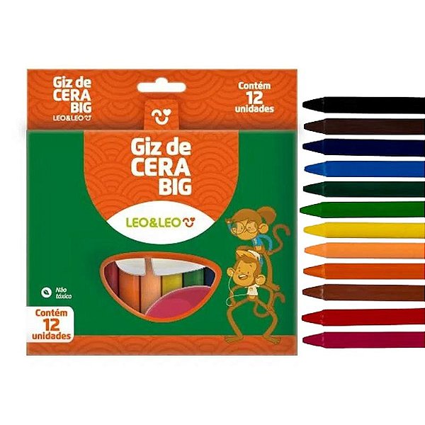 Giz de Cera Big 12 Cores - Leo&Leo