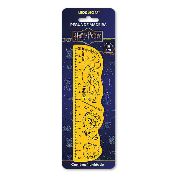 Régua de Madeira 15cm Decorada Harry Potter  - Leo&Leo