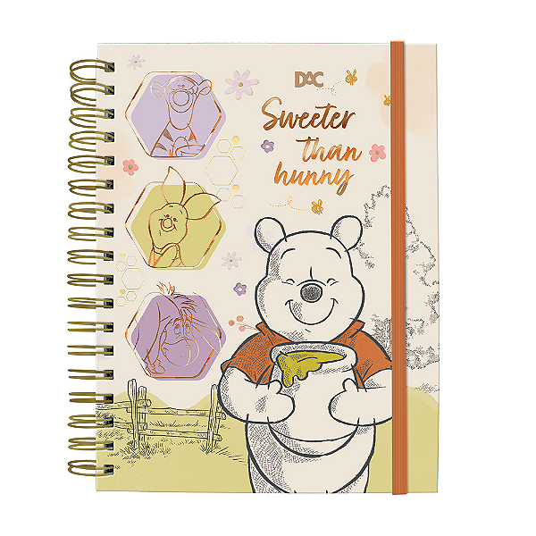 Caderno Smart Colegial Disney Pooh com 80 Folhas Reposicionáveis 90g  - DAC