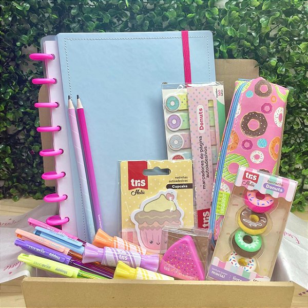 Box Surpresa de Papelaria - Tema Donuts