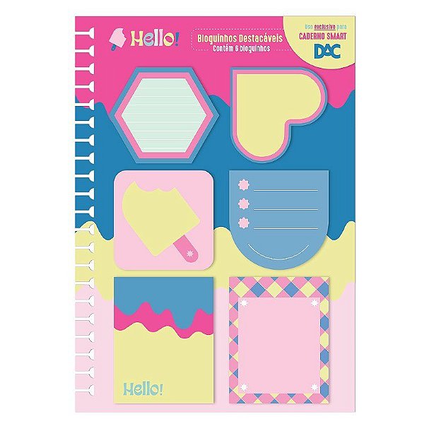 Bloco de Notas Hello Acessório para Caderno Smart Universitário - DAC