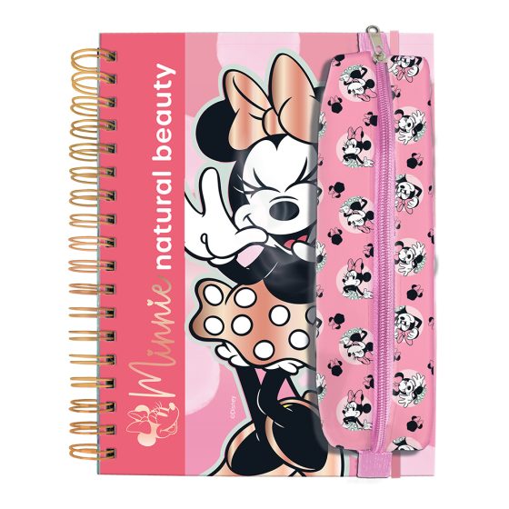Kit Estojo com Elástico + Caderno Univesitário Minnie - DAC