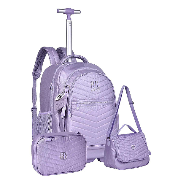 Kit Mochila Estojo e Lancheira Matelassê - Rebecca Bonbon
