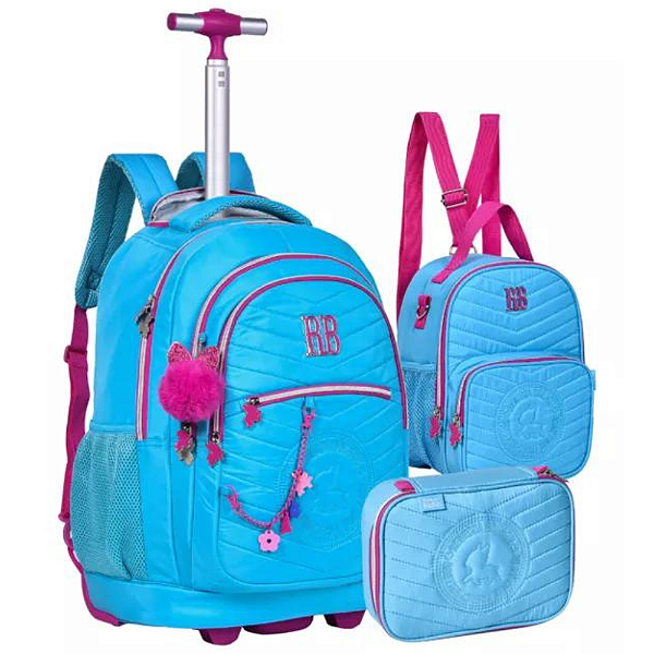 Kit Mochila Estojo e Lancheira Soft Matelasse - Rebecca Bonbon