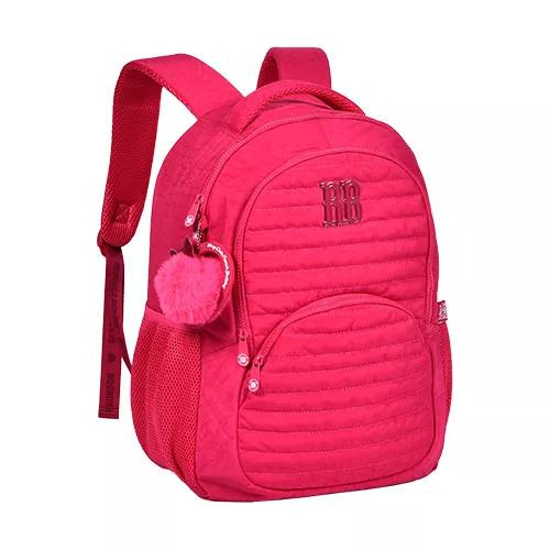 Mochila com Chaveiro Duplo Matelassê Crinkle Rosa - Rebecca Bonbon