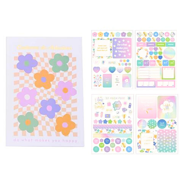 Caderno de Adesivos Love Daisy 560 Adesivos - Molin