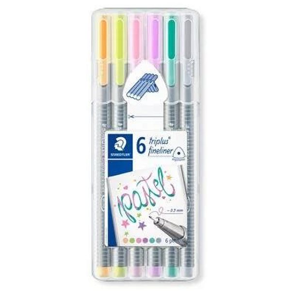 Caneta Fineliner 0,3mm - 6 Cores Triplus Pastel - Staedtler