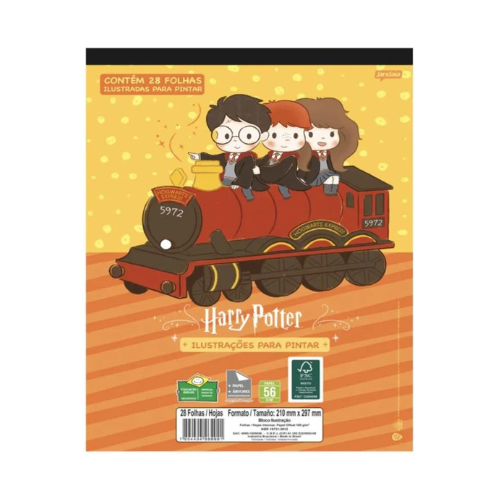 Bloco de Ilustração para Colorir Harry Potter 180g - Jandaia