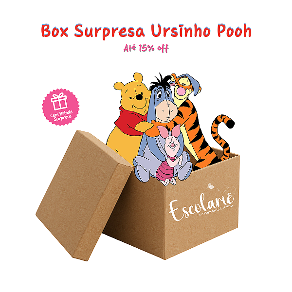 Box Surpresa de Papelaria Ursinho Pooh