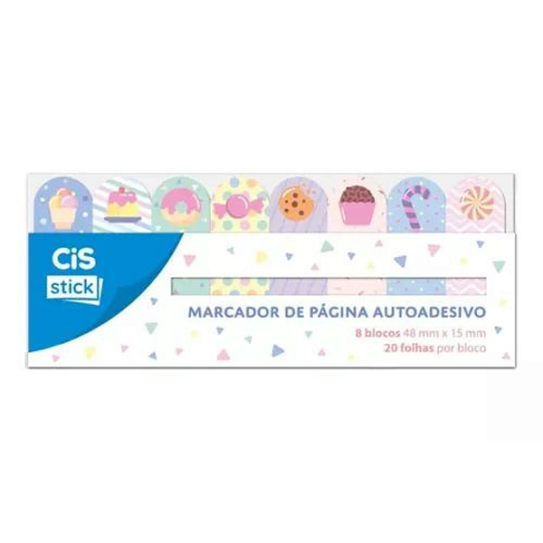 Marcador de Página Autoadesivo Stick Doces 48x15mm 20 Folhas - CIS