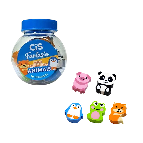 Borracha Fofa Mini Animais 20 Unidade - CIS