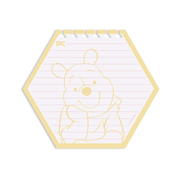 Refil Mini Ficheiro Smart Hexagonal Ursinho Pooh 80 folhas - DAC