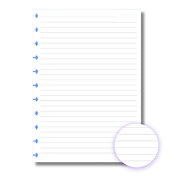 Refil Caderno de Disco 50 Folhas Pautado/Linha - Moreih Paper
