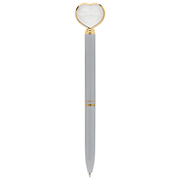 Caneta Esferográfica Coração de Diamante Stone Grey - Molin