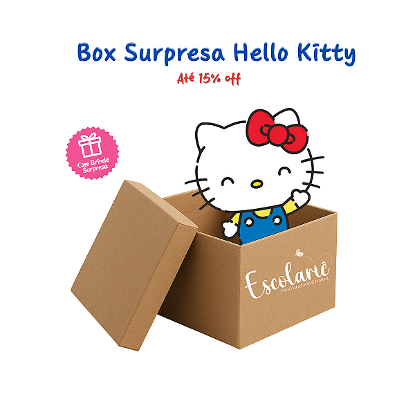 Box Surpresa de Papelaria Hello Kitty