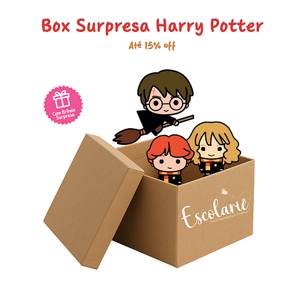 Box Surpresa de Papelaria Harry Potter