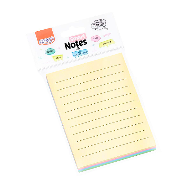 Bloco Adesivo Smart Notes Line 76x102mm Cor Pastel C/100 Fls - Brw