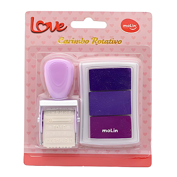 Carimbo Rotativo Love + Carimbeira - Molin
