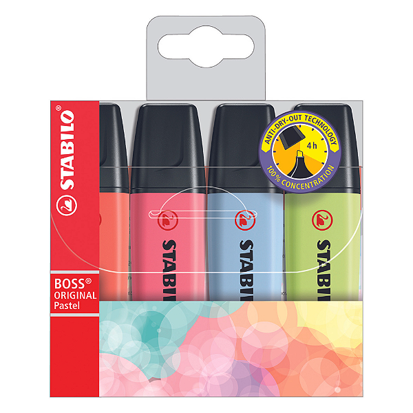 Marca Stabilo Boss Pastel 70/4-3 Estojo c/4 Cores
