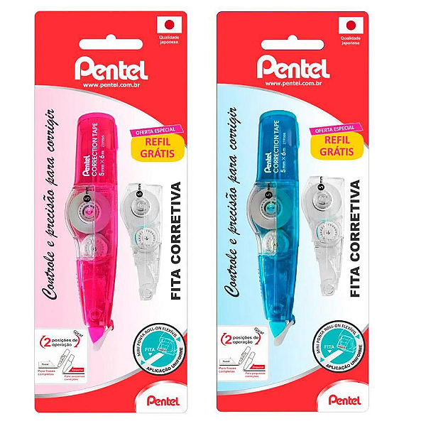 Fita Corretiva 6m c/ Refil Grátis - Pentel