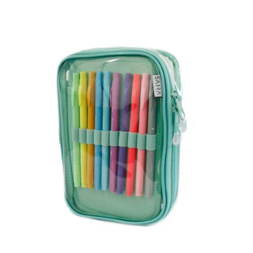 Estojo Box  100 Pens Cristal Azul Bebê - Sabra