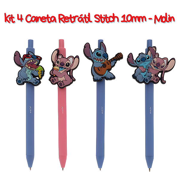 Kit 4 Caneta Retrátil Stitch 1.0mm - Molin