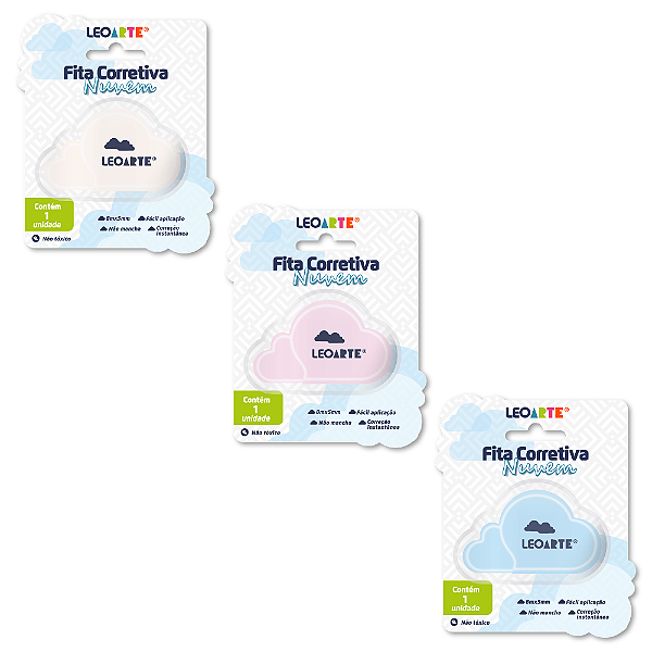 Fita Corretiva 8m x 5mm Formato Nuvem - Leonora
