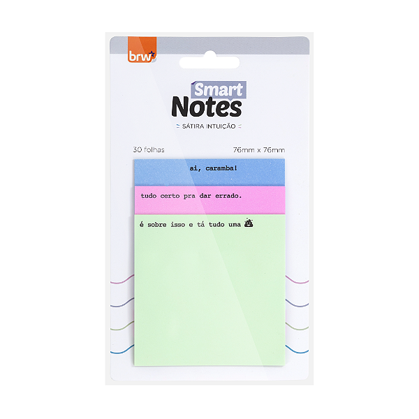 Bloco Smart Notes 76x76mm  Sátira Intuição  30Fls - BRW
