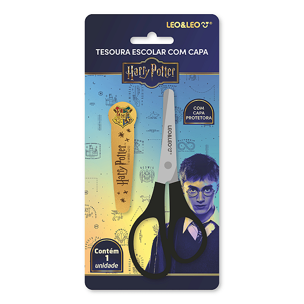 Tesoura Escolar Harry Potter com Capa - Leo&Leo