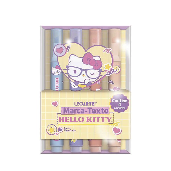 Marca Texto Hello Kitty c/ 4 - Leonora