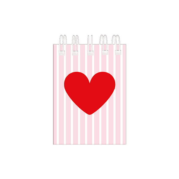 Caderno Pocket Argolado Pink Heart Capa Dura 80 Fls(70x100mm)