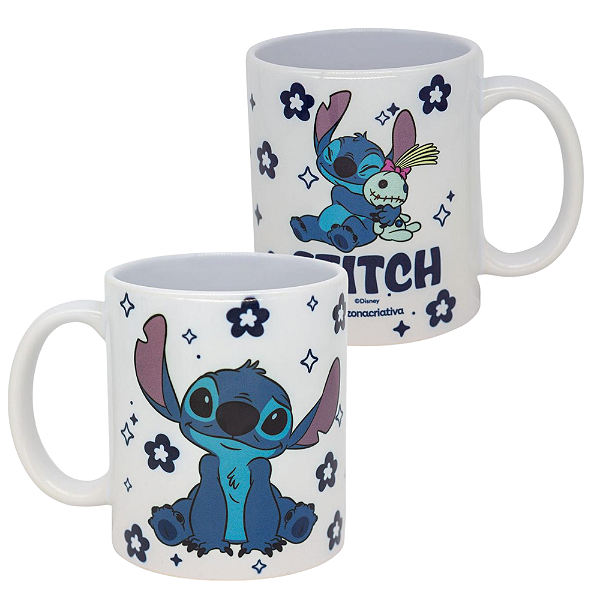 Caneca Porcelana Stitch Sonhando com Ohana 350ml - Zonacriativa