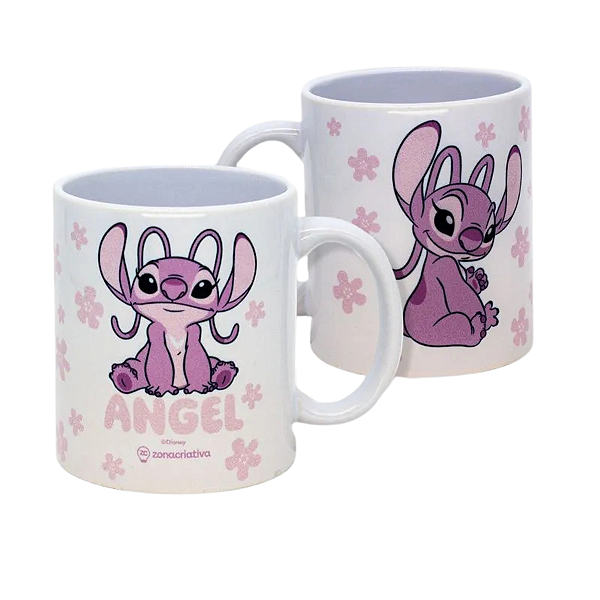 Caneca de Porcelana Angel Flowers 350ml - Zonacriativa