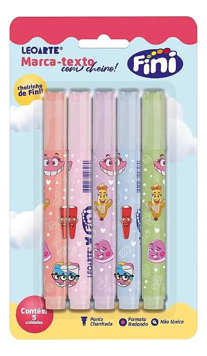 Marca Texto com Aroma Fini Kit c/5 - Leo&Leo