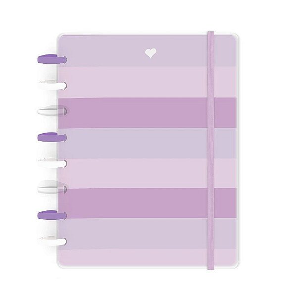 Caderno de Discos Basic Lilás Listado - A5 (8 furos) - Disco G